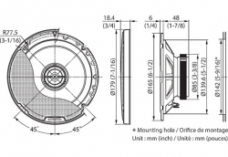 Kenwood, KFC-PS1797, 17 cm /6.75"  Coaxial System 
