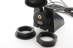 mounting USB + AUX connector male-female with bracket