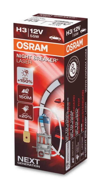 Osram car lamp Night Breaker Laser, H3, 55W, 1pcs 64151NL 