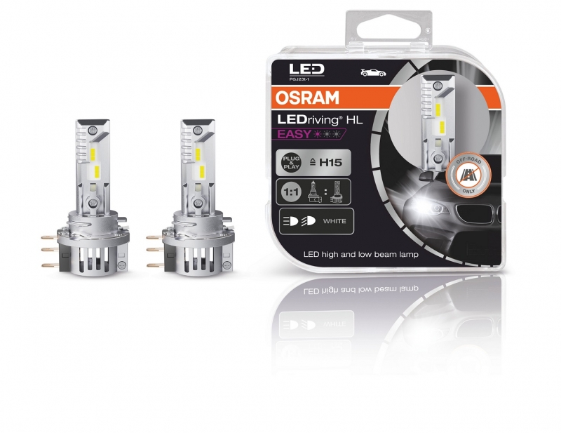 Osram LED pagrindinės šviesos H15, 6000K, LEDriving HL, 2vn, 64176 