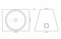 Korpusas žemu dažnių garsiakalbiui MDF18, 50l, 38cm 