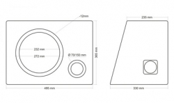 Korpusas žemu dažnių garsiakalbiui MDF18, 35L, 25cm, faze 