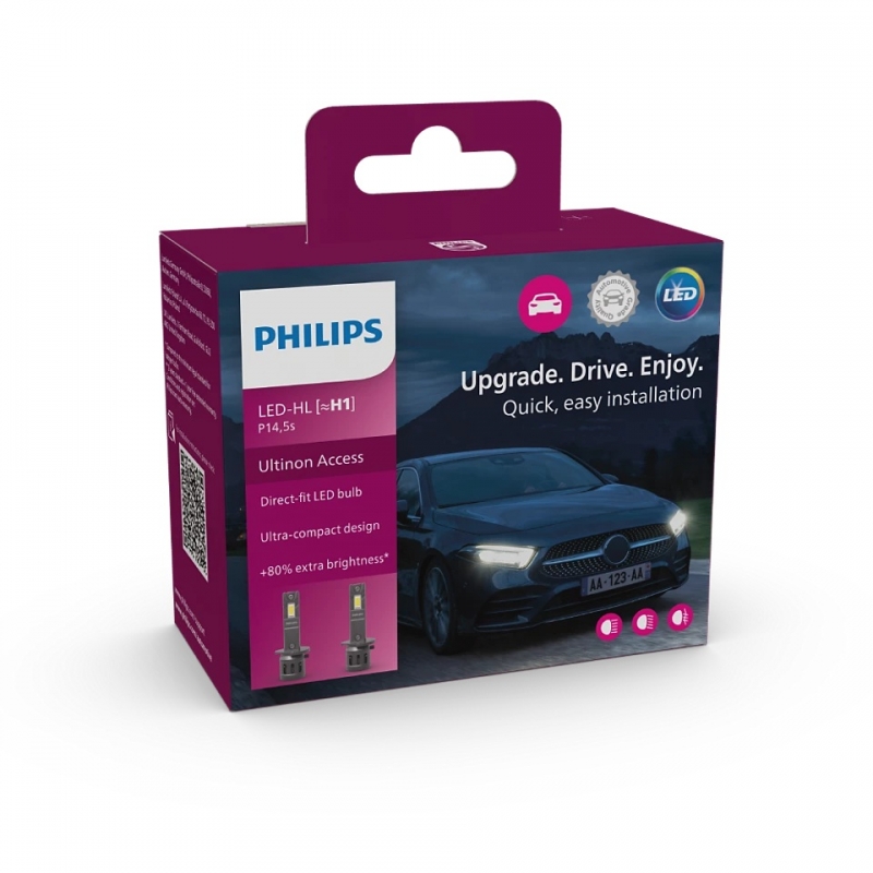 Philips LED pagrindinės šviesos H1, 6000K, LEDriving HL, 2vn, 1125 