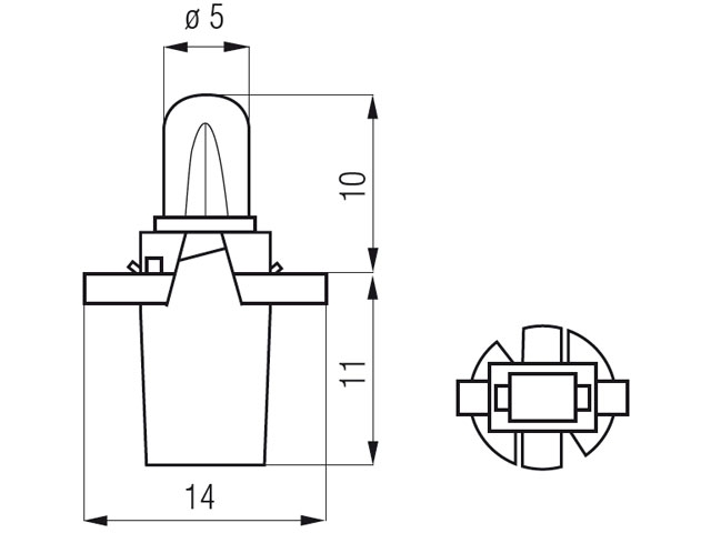 Bosma lemputė B8.7D, 2W 