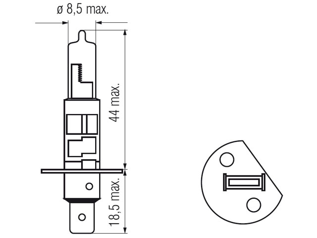 Bosma lemputė H1, 55W, 12V P14,5s komplektas 