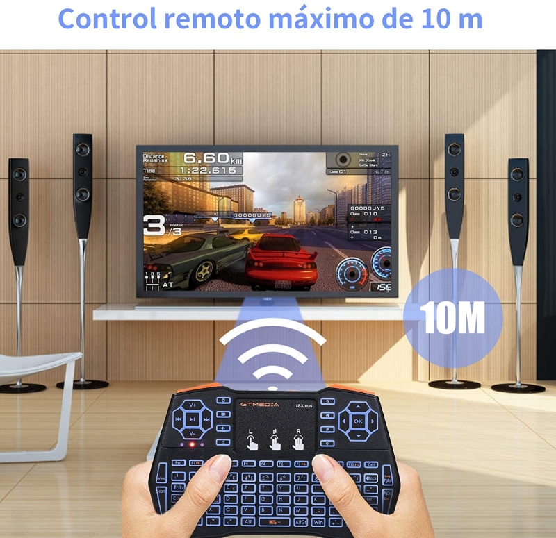 Mini belaidė klaviatūra su touchpadu, valdoma bluetooth 